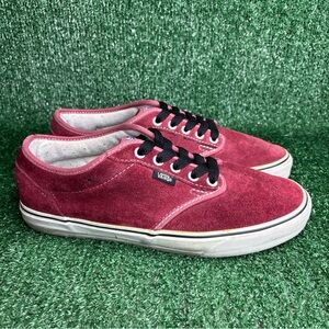 VANS Atwood Vintage VTG Lace Up Suede Sneakers Red Mens Size 10